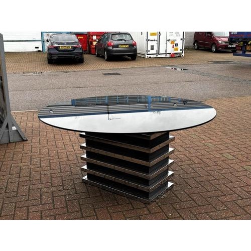 Mid-Century Modern Circular Dining Table with Smoked Glass on Chrome Base, 1970s For Sale - Image 4 of 11