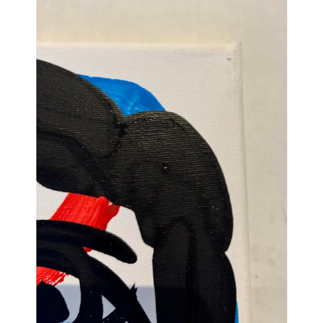 Abstract Abstract Geometric Portrait Painting on Canvas, Peter Keil For Sale - Image 3 of 4