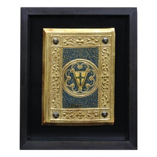 Icilio Federico Joni, Painted Gesso, Gilt and Wood Tavolette Book Cover Binding, 1890s, Oil & Cedar & Gesso For Sale