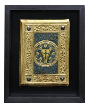 Icilio Federico Joni, Painted Gesso, Gilt and Wood Tavolette Book Cover Binding, 1890s, Oil & Cedar & Gesso