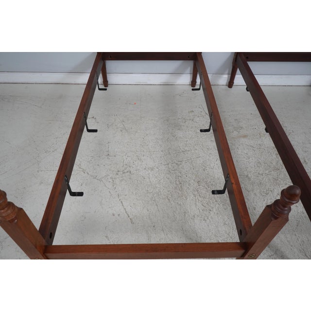 Brown Pair of Custom Made Colonial Twin Beds For Sale - Image 8 of 15