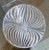 Mid-Century Modern Vintage Swedish Glass Optical Small Bowl With White Stripes For Sale - Image 3 of 5
