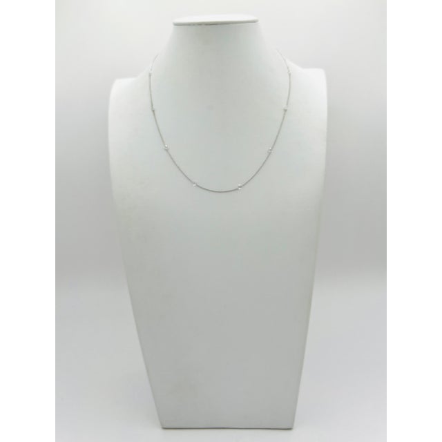 2020s White Rose Cut Diamond Necklace in 18k White Gold For Sale - Image 5 of 7