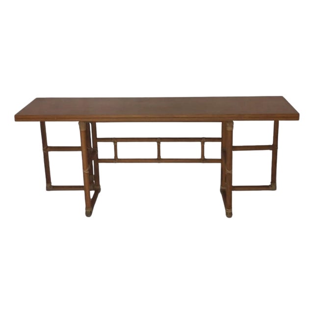1970s Lyda Levi - McGuire Attributed Convertible Dining/Console Table For Sale