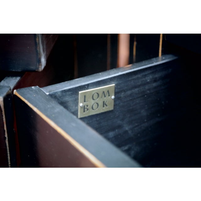 Wood Vintage Cabinet in Black Lacquered Ash, 2010s, Set of 2 For Sale - Image 7 of 18