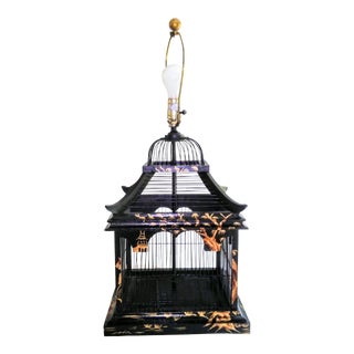 Antique Asian Bird Cage Lamp For Sale