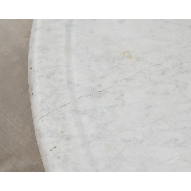 Early 20th Century Italian Round Iron Carrara Marble Center or Garden Table For Sale - Image 5 of 15