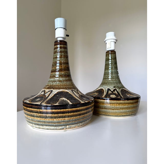 Danish Ceramic Table Lamps by Arne Finne Nielsen and Noomi Backhausen for Søholm, 1960s, Set of 2 For Sale - Image 10 of 15