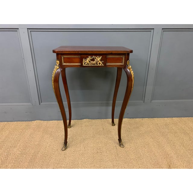 A fine late 19th century French mahogany stand. with a rectangular top and standing on long elegant cabriole legs. with...