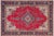 Red Vintage Shabby Chic Tabriz Red/Blue Wool Rug - 6'9'' X 9'5'' For Sale - Image 8 of 9