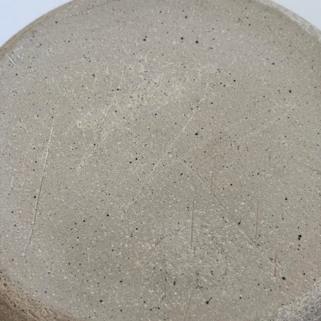 Vintage Speckled Pottery Bud Vase and Tray For Sale - Image 11 of 11