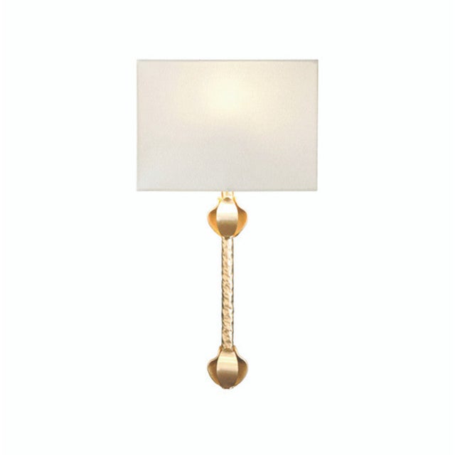 Contemporary Matthew Izzo Home Linda Flush Iron Wall Sconce in Gold With Shade For Sale - Image 3 of 7