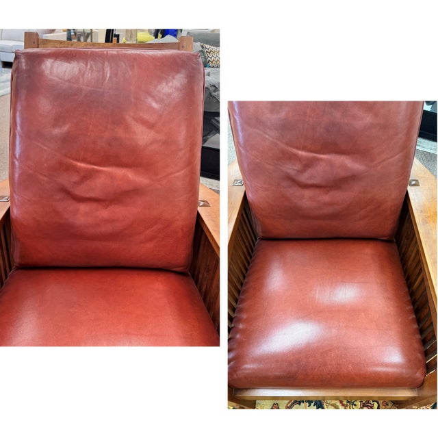 Stickley Spindle Reclining Leather Morris Chairs, a Pair For Sale - Image 12 of 18
