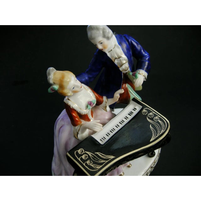 Welcome to our listing! You are considering a Mid Century Renaissance Porcelain Piano Woman & Gentleman Courtship Made in...