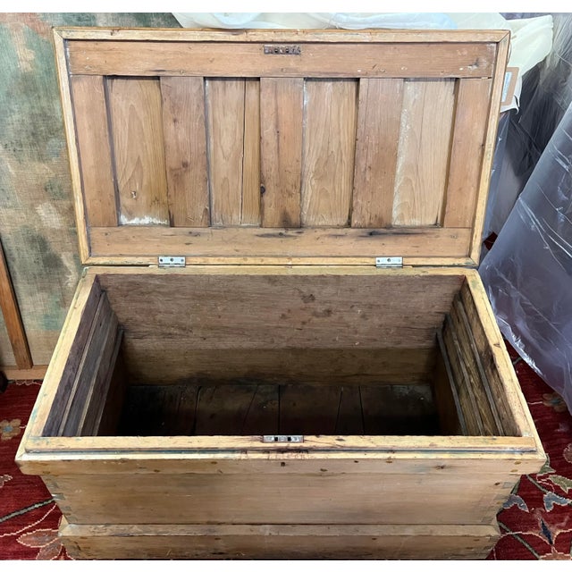 Wood Mid 19th Century Antique English Pine Tool Chest For Sale - Image 7 of 10