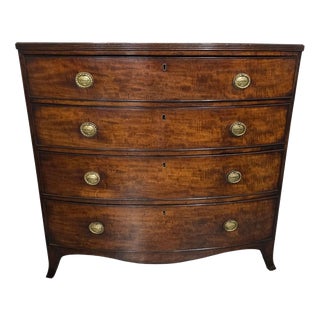 Georgian Bow Front Chest of Drawers For Sale