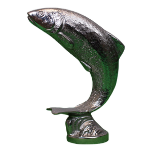 Late 20th Century Lejeune Chrome Leaping Salmon Car Mascot