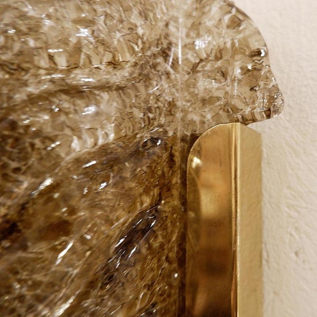 Dark Toned Murano Glass Wall Sconces from Kaiser, Germany, 1970s, Set of 2 For Sale - Image 4 of 14
