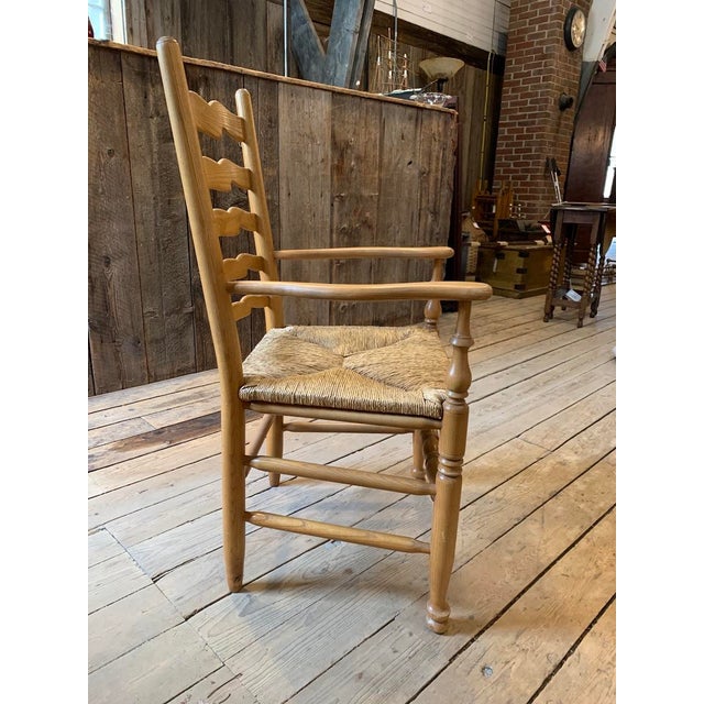 English Oak Ladder Back Armchair Chairish