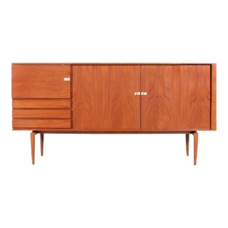 Scandinavian Modern Teak Tambour Door Credenza by h.w. Klein for Bramin For Sale