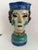 Cream Rare Pair of Cantagalli Florence Renaissance Revival Majolica Figural Head Vases, Italy, Late 19th Century For Sale - Image 8 of 12