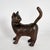 Impressive pair of cat sculptures or figures expertly hand carved from wood with surprisingly realistic form, attitude and...