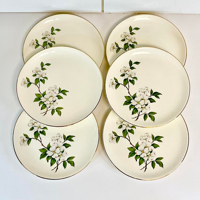 Vintage Home is pleased to offer this pretty Set of 6 Luncheon or Salad Plates. These are from the 1950s and feature a...