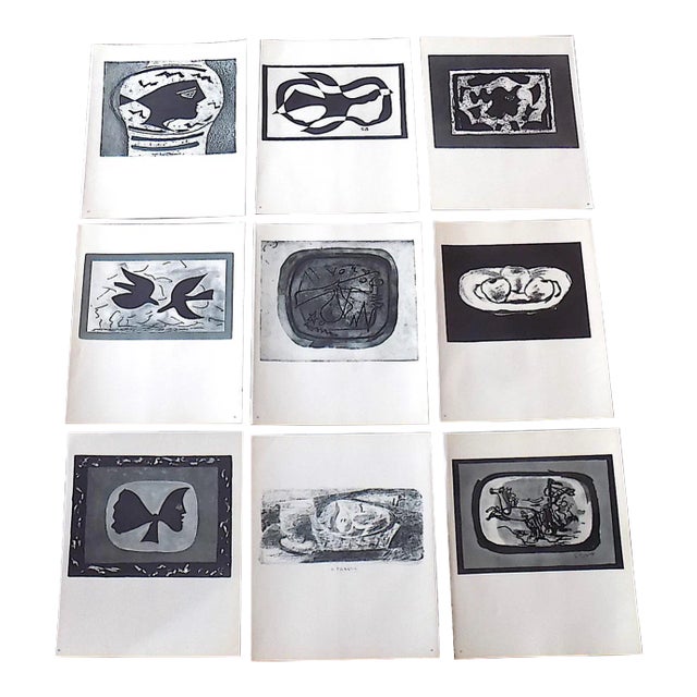 Vintage Mid 20th C. Modern Georges Braque Abstract Lithographs - Set of 9 For Sale