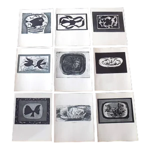 Vintage Mid 20th C. Modern Georges Braque Abstract Lithographs - Set of 9
