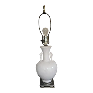 Vintage Chinese White Porcelain Vase Table Lamp