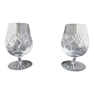Waterford Crystal Monaghan 4 5/8" Brandy Glass Snifter Pair Unused Original Box For Sale