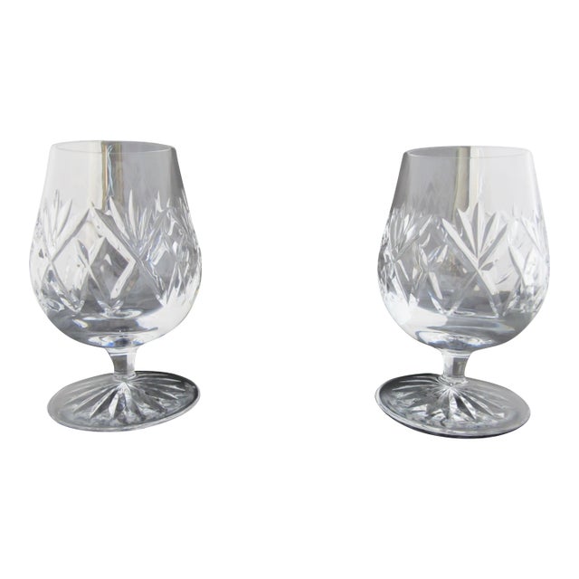 Waterford Crystal Monaghan 4 5/8" Brandy Glass Snifter Pair Unused Original Box For Sale