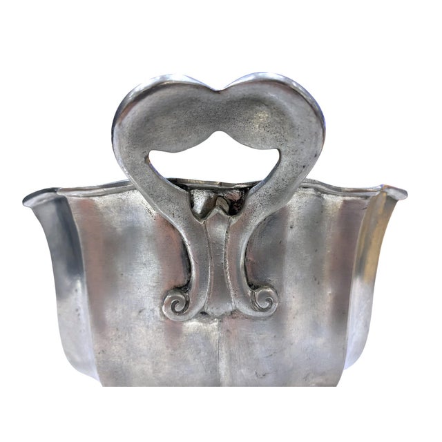 Silver Match Pewter Cosi Tabellini Italian Handmade Centerpiece Bowl or Planter For Sale - Image 8 of 13