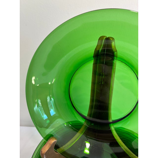 Mid-Century Modern Vintage Emerald Green Glass Bowls - Set of 11 For Sale - Image 3 of 11