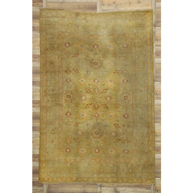 Antique Turkish Oushak Rug - 08'07 X 12'09 For Sale In Dallas - Image 6 of 7