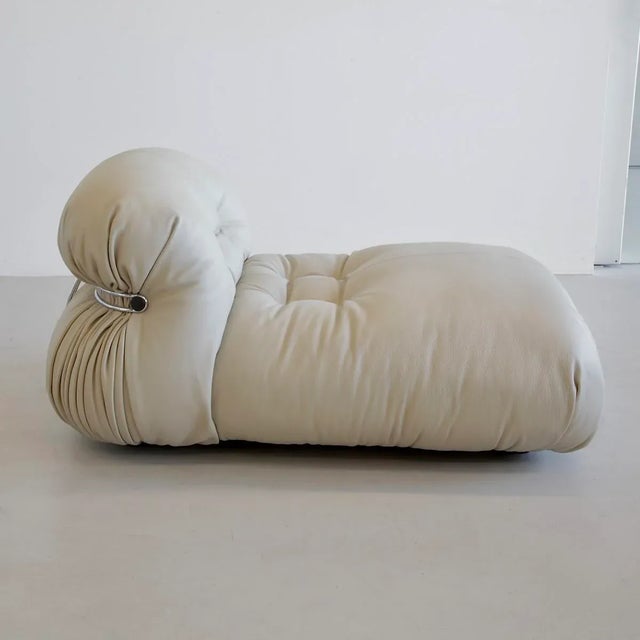 Soriana Chaise Longue in Leather by Afra & Tobia Scarpa for Cassina, 1960s For Sale - Image 3 of 9