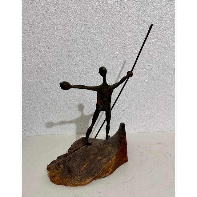 Milton Hebald, Milton Hebald Mid Century Bronze & Wood Sculpture Wpa Artist Modernist Americana For Sale - Image 11 of 12