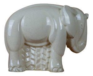 Crackled Earthenware Elephant from Charles Lemanceau, 1930s