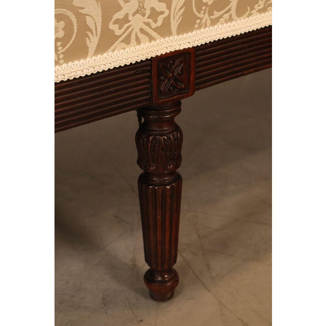 Federal Sheraton Style Upholstered Sofa With Carved Wood Frame For Sale - Image 14 of 18