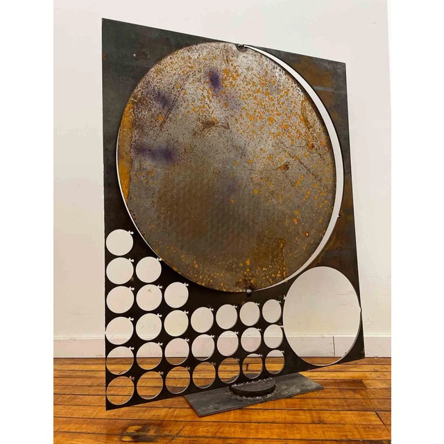 Late 20th Century Vintage Abstract Sculpture • Large Scale Modernist Abstract Metal Sculpture For Sale - Image 5 of 6