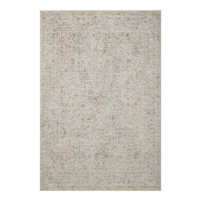 Amber Lewis x Loloi Honora Bone / Multi 18" x 18" Sample Rug For Sale