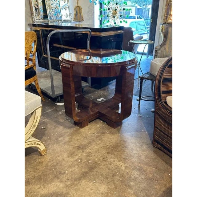 Wood Italian Art Deco Style Walnut Side Tables For Sale - Image 7 of 7