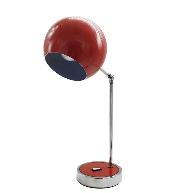 Red Italian Spage Age Table Lamp, 1960 For Sale - Image 8 of 8