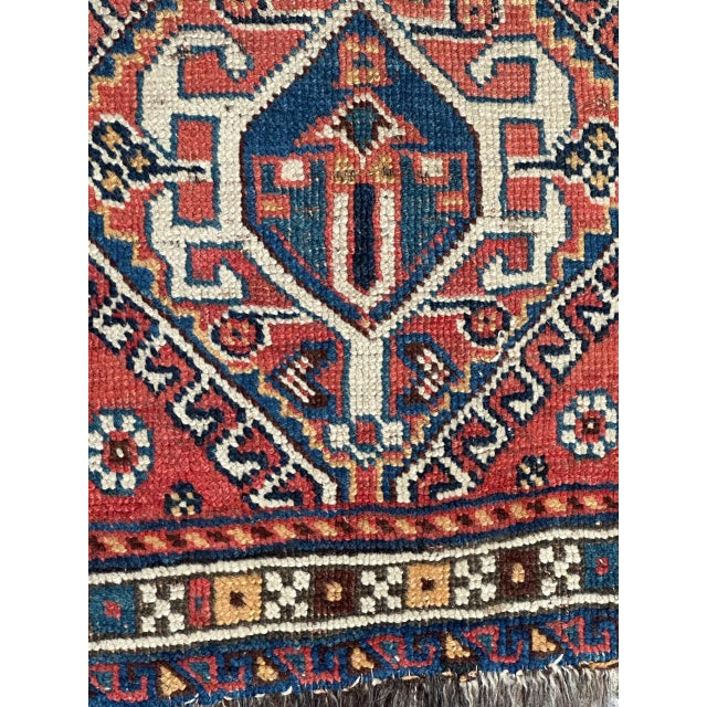 Small Bag Face Qashqai Rug, 1890s For Sale - Image 5 of 18