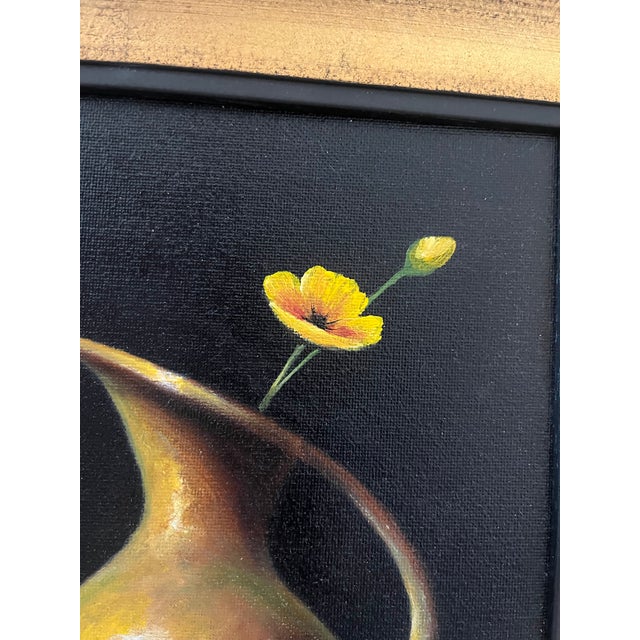 Contemporary Vintage Unsigned Original Realism Still Life Oil Painting Professionally Framed For Sale - Image 3 of 5