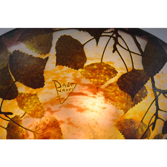 Large French Art Deco Pendant Light by Daum & Majorelle - 1925 Cameo Chandelier France For Sale - Image 15 of 15