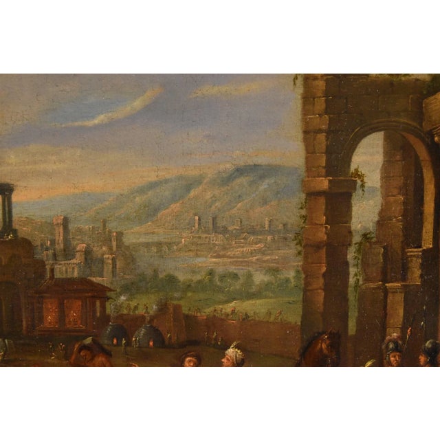 Flemish Artist, Landscape with Tower of Babel, 17th-18th Century, Oil on Canvas, Framed For Sale - Image 6 of 17