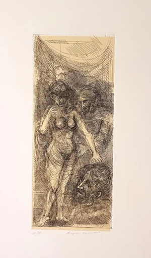 Angels - Original Etching by Angelo Canevari - 1969 1969