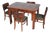 Art Deco Dining Set in Beech, Spruce and Walnut Veneer, Czech, 1920s, Set of 5 For Sale