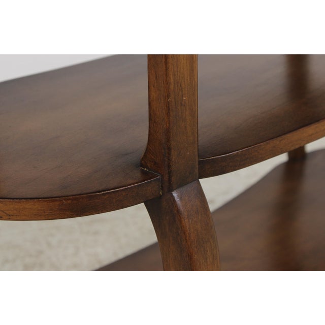 Pair of Baker Three-Tier Leather Top Stands For Sale - Image 11 of 14